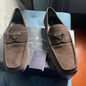 Prada Men's Brown Suede Loafers